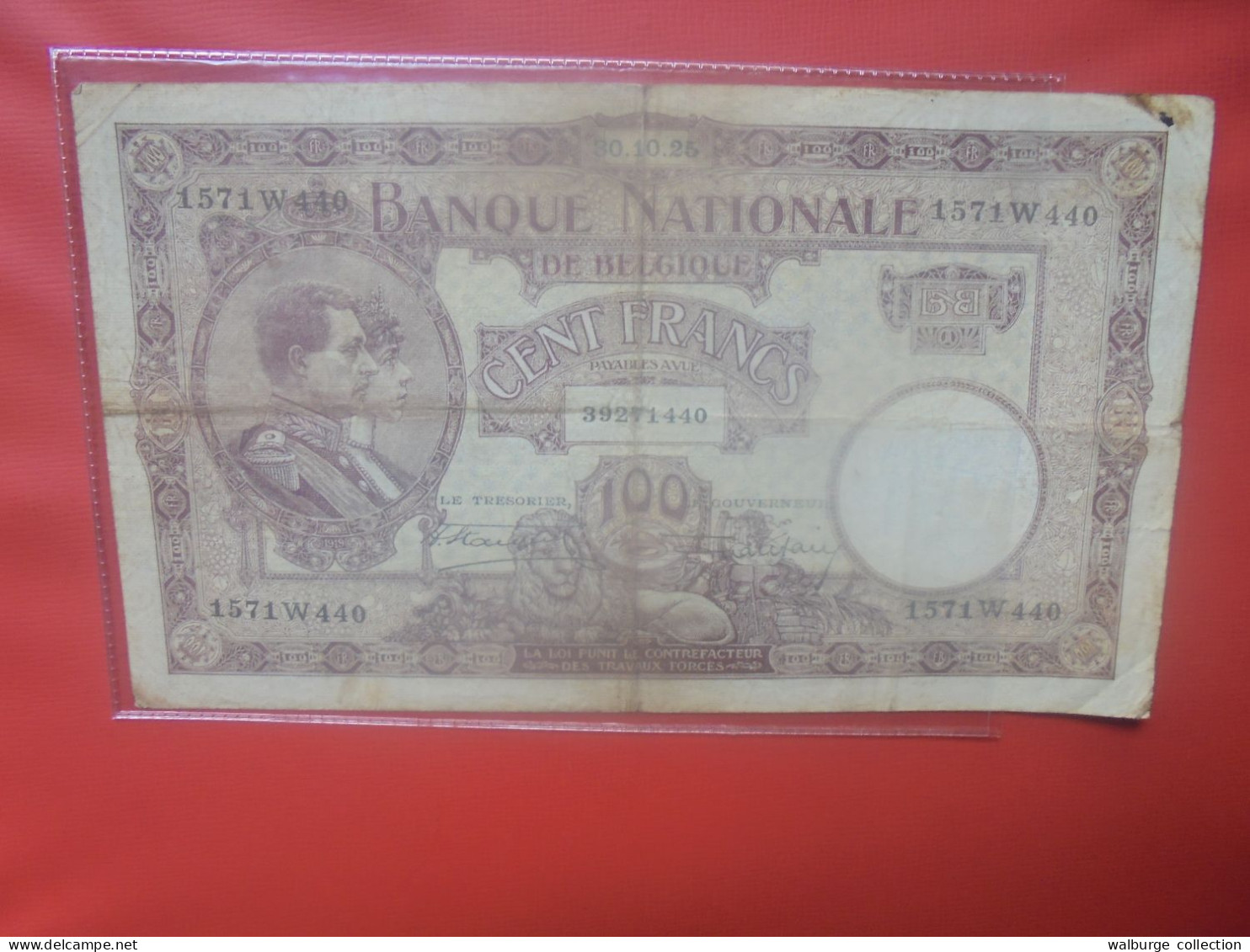 BELGIQUE 100 Francs 1925 Circuler (B.18) - 100 Francs & 100 Francs-20 Belgas