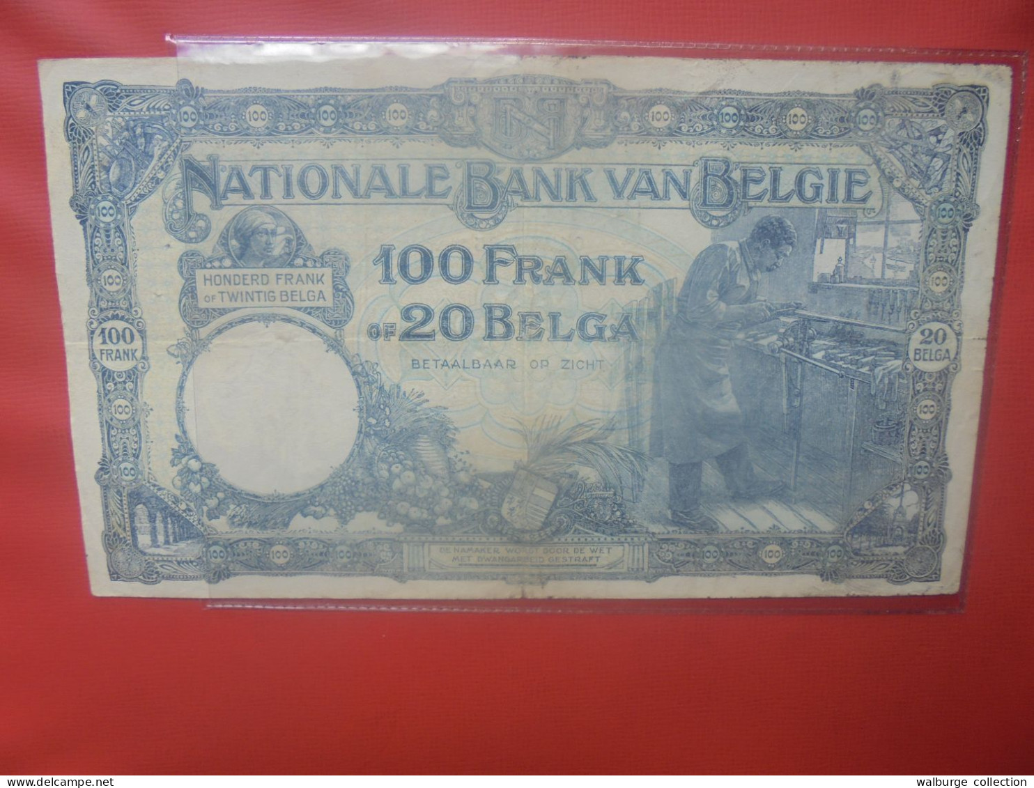 BELGIQUE 100 Francs 9-8-1927 Circuler (B.18) - 100 Francos & 100 Francos-20 Belgas