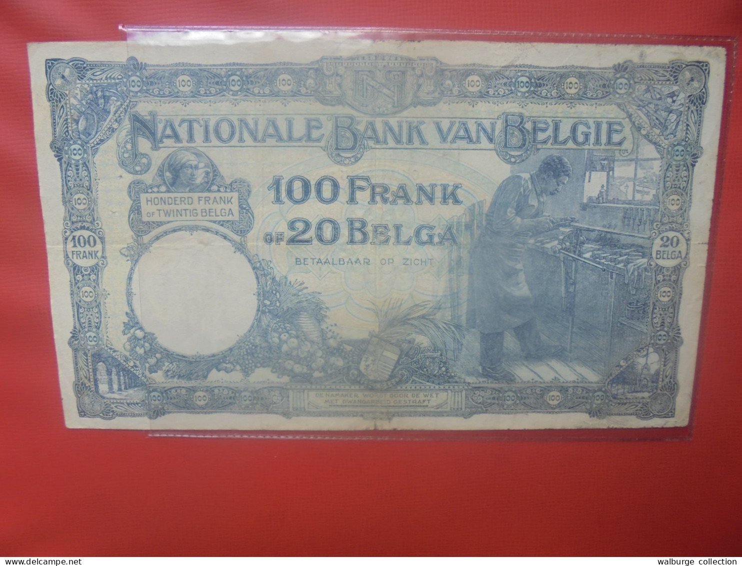 BELGIQUE 100 Francs 9-8-1927 Circuler (B.18) - 100 Frank & 100 Frank-20 Belgas