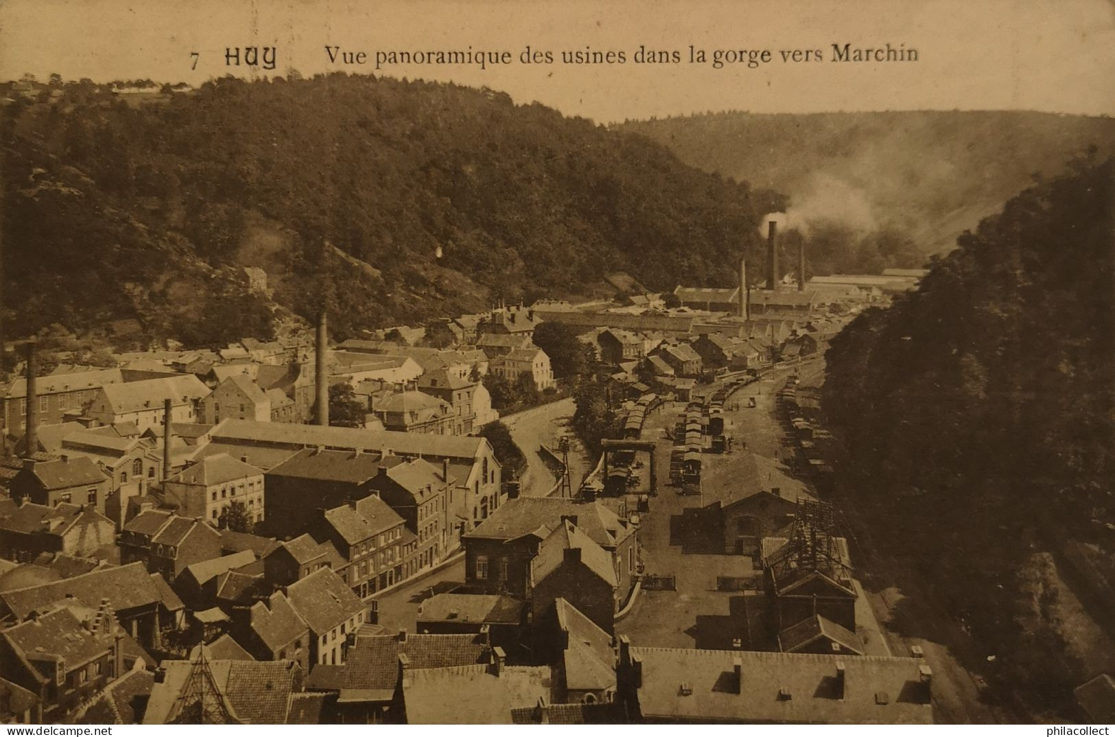 Huy // Vue Panoramique Des Usines Dans La Gorge Vers Marcin 1912 - Hoei