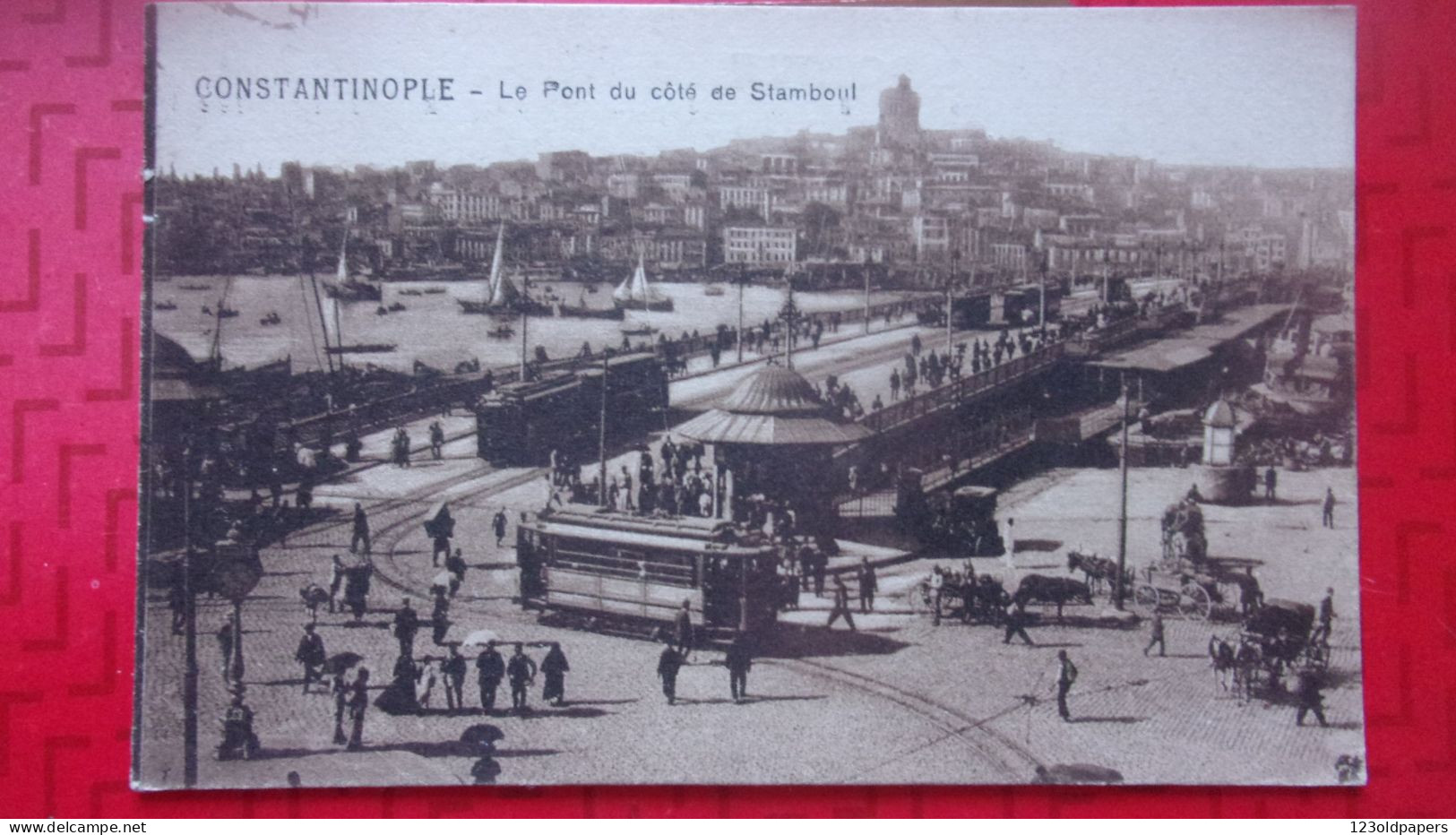 TURQUIE TURKEY ISTANBUL CONSTANTINOPLE  PONT COTE STAMBOUL TRAMWAY - Turquie