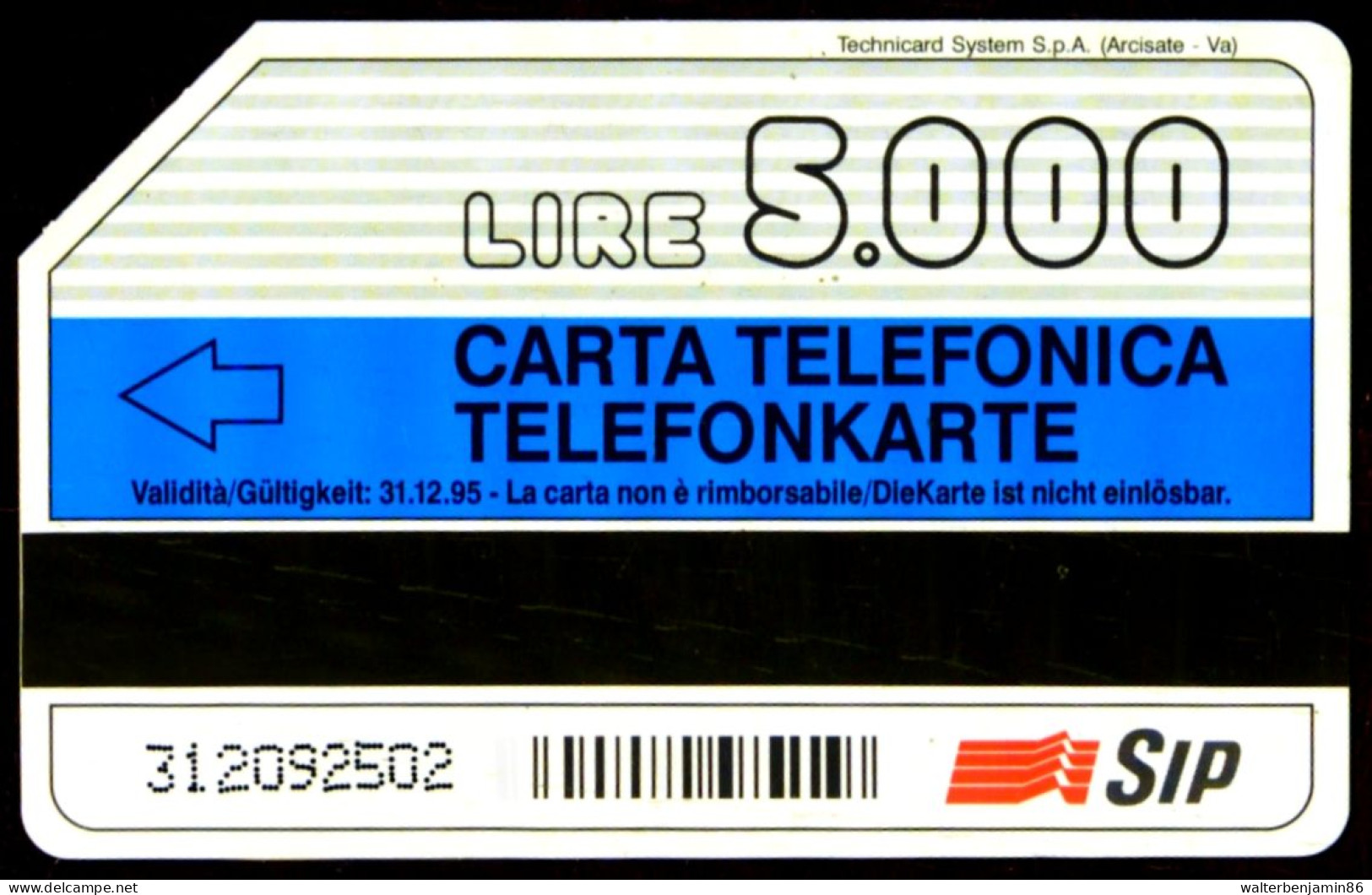 G AA 29 C&C 1263 SCHEDA TELEFONICA USATA COMPAGNA BILINGUE 31.12.95 5 TES - Public Ordinary