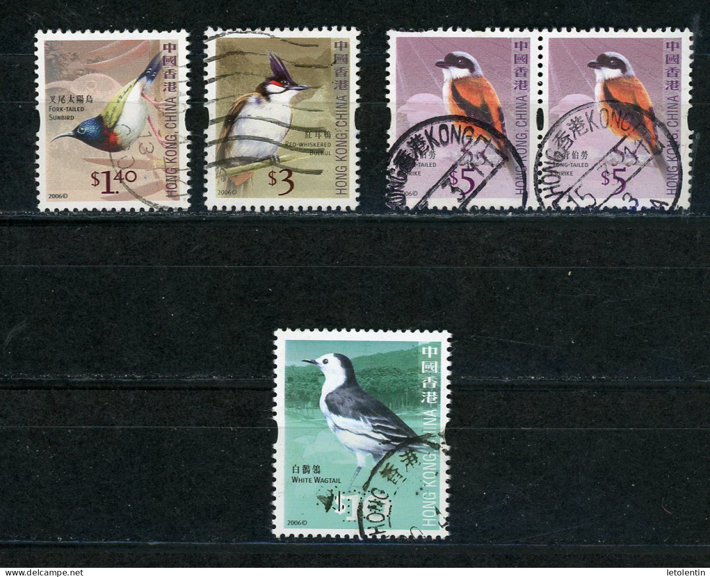 HONG KONG - OISEAUX N° Yt 1305+1311+1312+1313 Obli. - Gebraucht