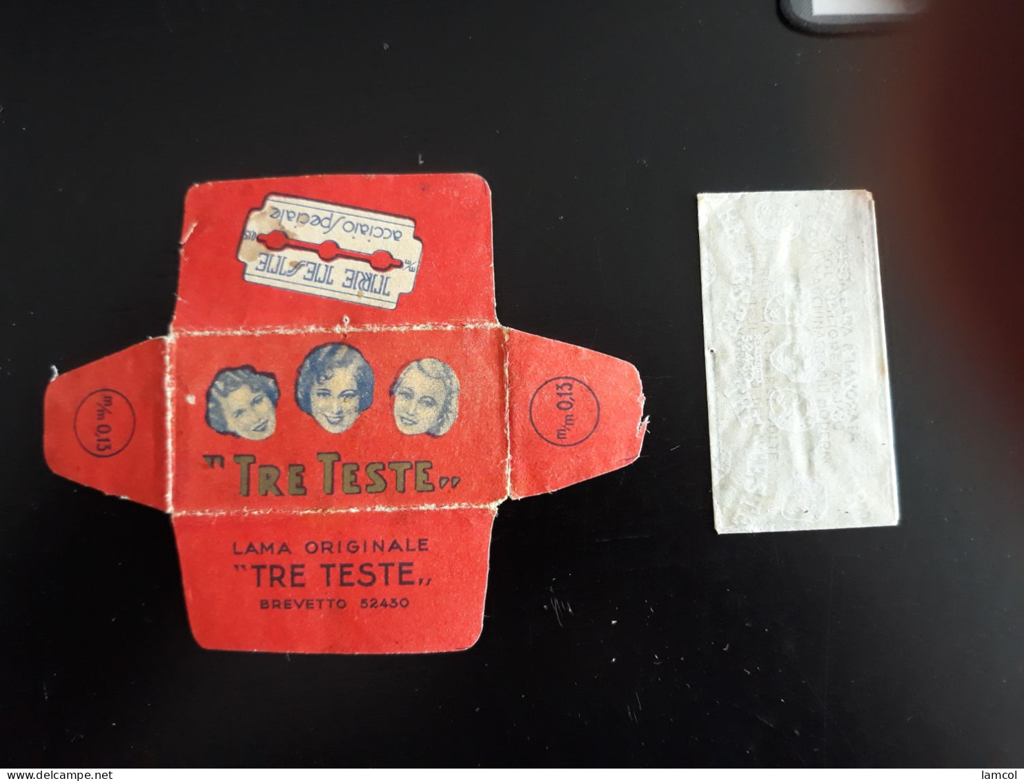 Lame De Rasoir Italienne TRE TESTE - Italian Safety Razor Blade Wrapper - Razor Blades