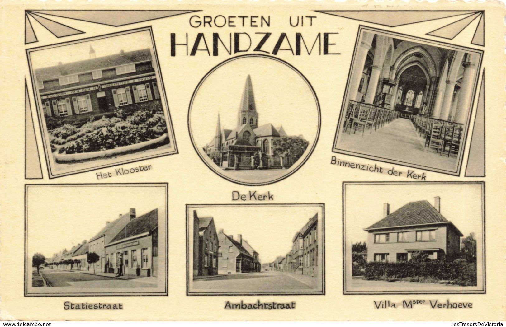 BELGIQUE - GROETEN UIT HANDZAME - Hat Kobster - De Kerk - Ville De Handzame - Carte Postale Ancienne - Diksmuide