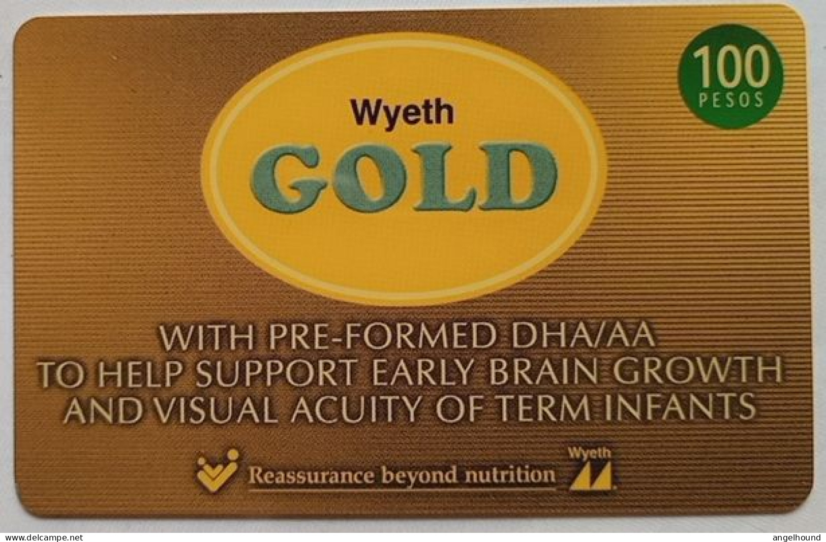 Philippines P100  PLDT Touchcard " Wyeth  Gold  RRR " - Filipinas