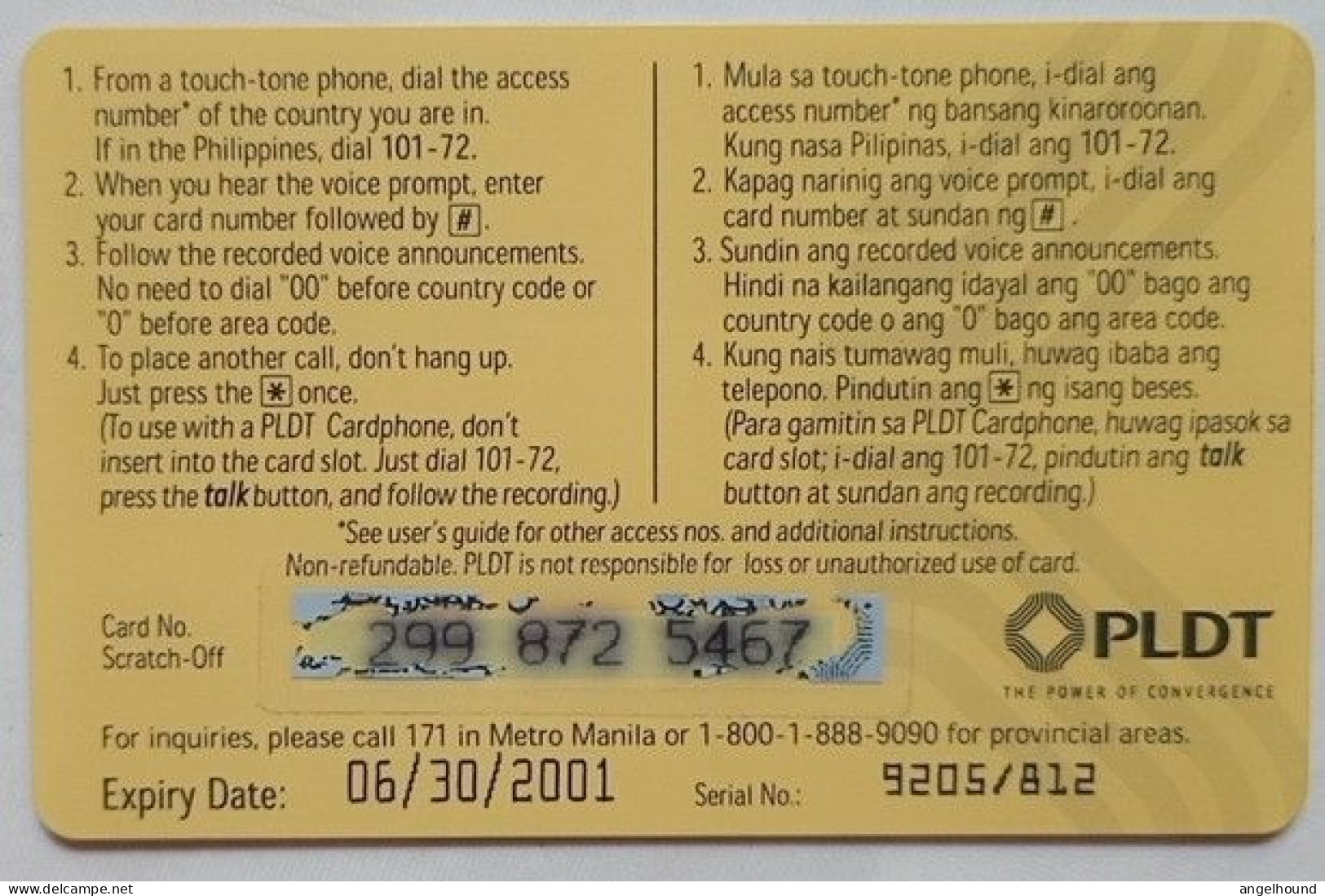 Philippines P100  PLDT Touchcard " Wyeth  Gold  RRR " - Philippines