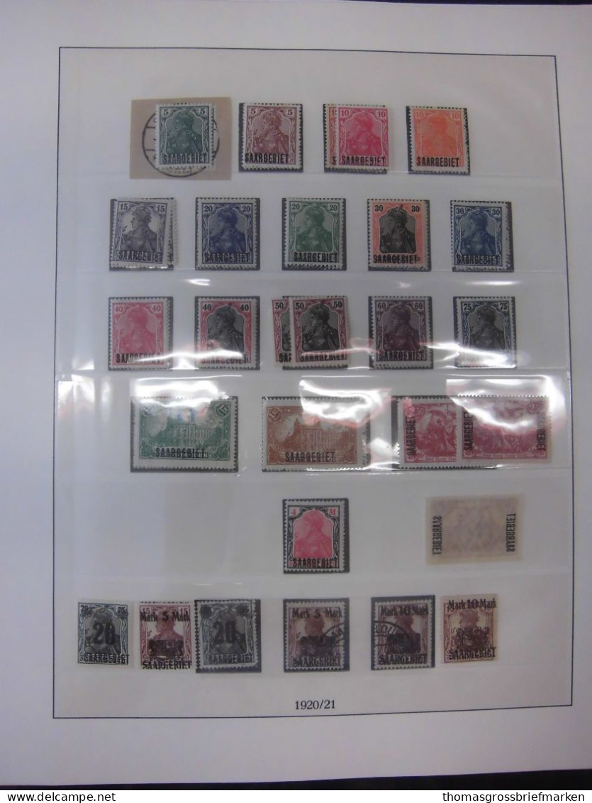 Sammlung Saarland 1920-1959 ungebraucht postfrisch gestempelt + Lindner T (50095