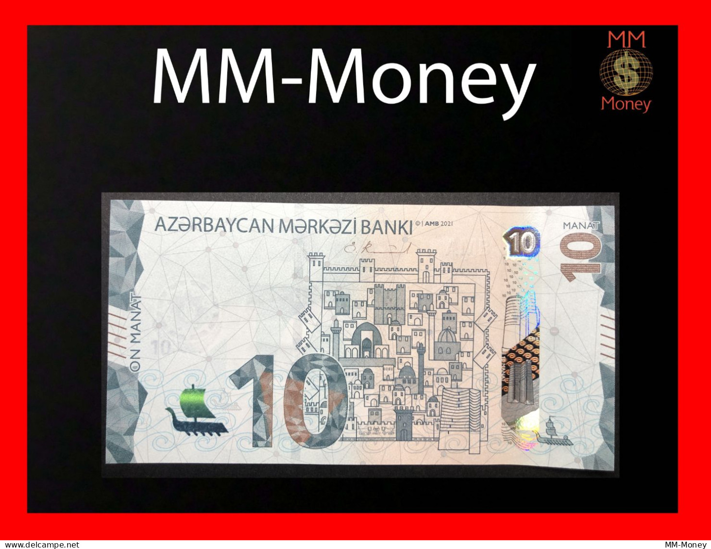 AZERBAIJAN 10 MANAT 2021  P.  40  New  UNC - Azerbaigian