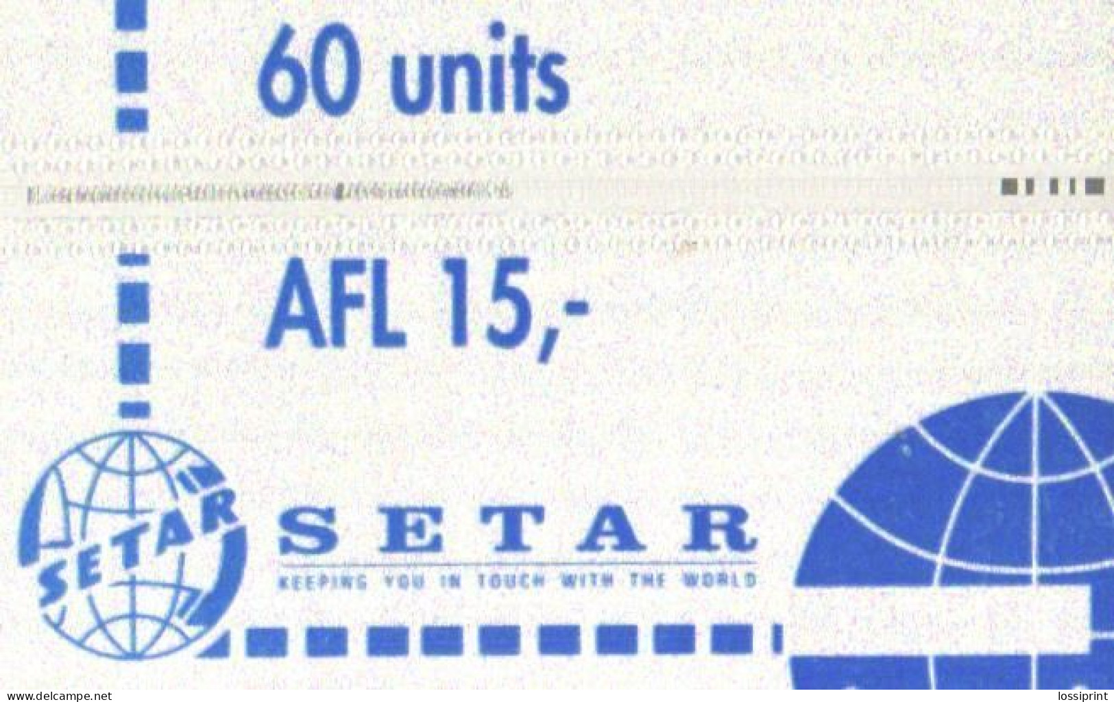 Aruba:Used Phonecard, Setar, 60 Units, Pelican - Aruba
