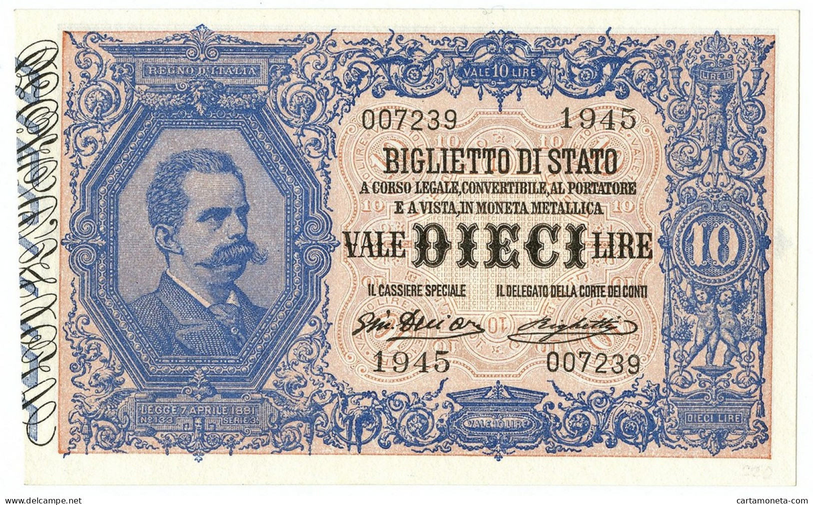 10 LIRE BIGLIETTO DI STATO EFFIGE UMBERTO I 10/04/1915 SUP+ - Sonstige