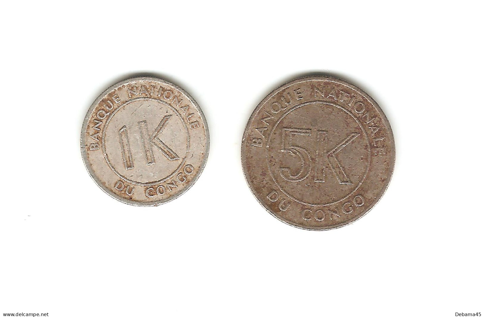 504/  Congo : 1 Likuta 1967 - 5 Makuta 1967 - Congo (Democratic Republic 1964-70)