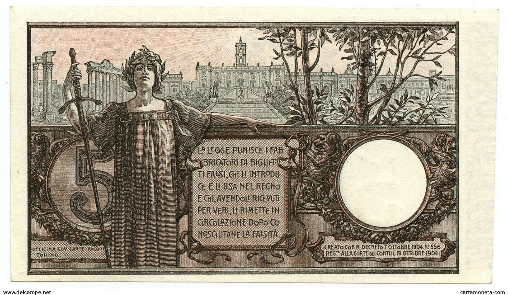 5 LIRE BIGLIETTO DI STATO VITTORIO EMANUELE III FLOREALE 24/02/1922 QFDS - Otros