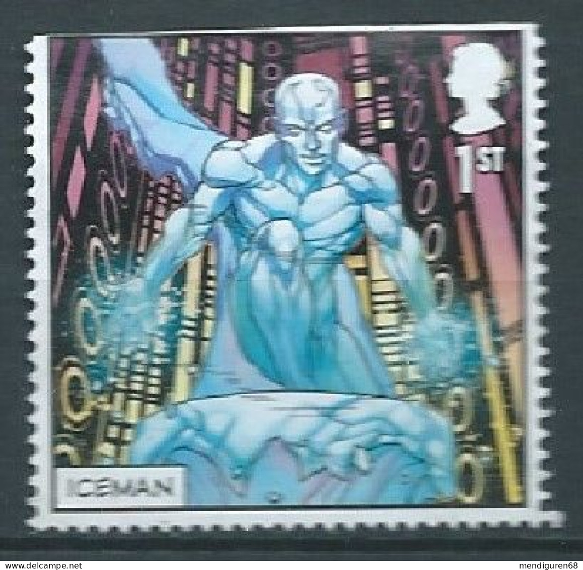 GROSSBRITANNIEN GRANDE BRETAGNE GB 2023 X-MEN: ICEMAN 1ST USED FALT DENTS SG 4773 MI 5121 YT 5515 SN 4330 - Gebruikt