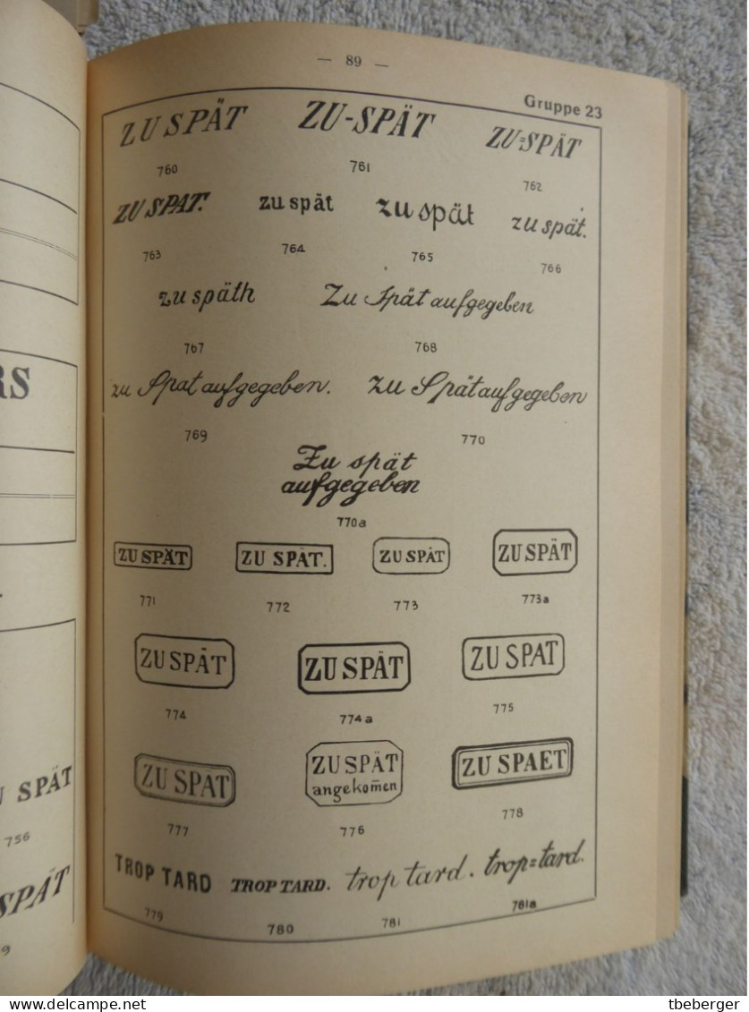 Schweiz: Andres & Emmenegger, Grosses Handbuch Der Schweizer Abstempelungen 1843-1882 Ohne Nachtrag, 1931, 624 Seiten - Manuali