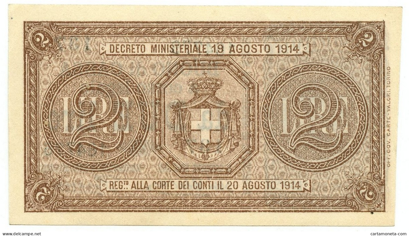 2 LIRE BUONO DI CASSA EFFIGE VITTORIO EMANUELE III 14/03/1920 SUP - Sonstige