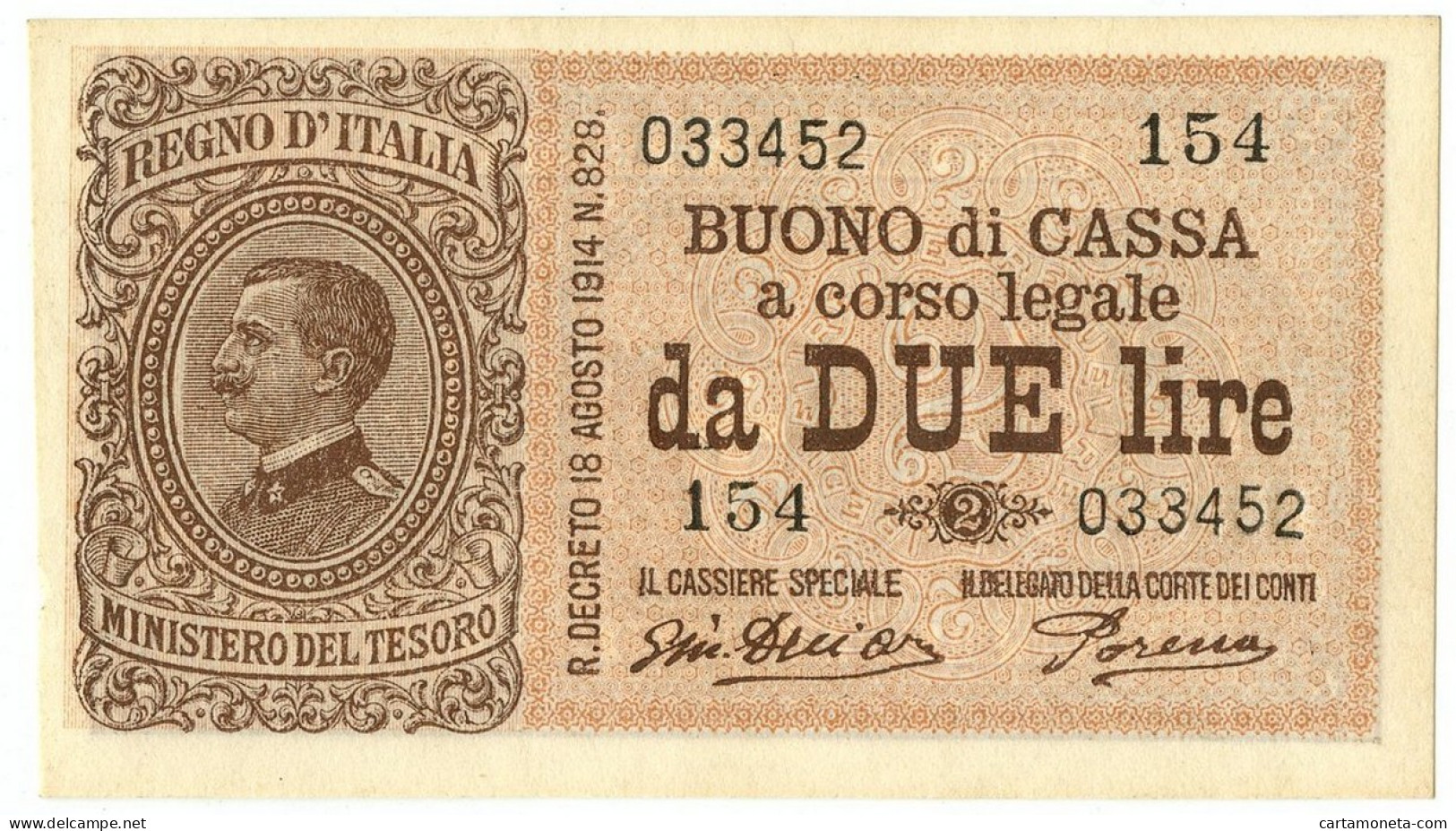 2 LIRE BUONO DI CASSA EFFIGE VITTORIO EMANUELE III 14/03/1920 SUP+ - Otros