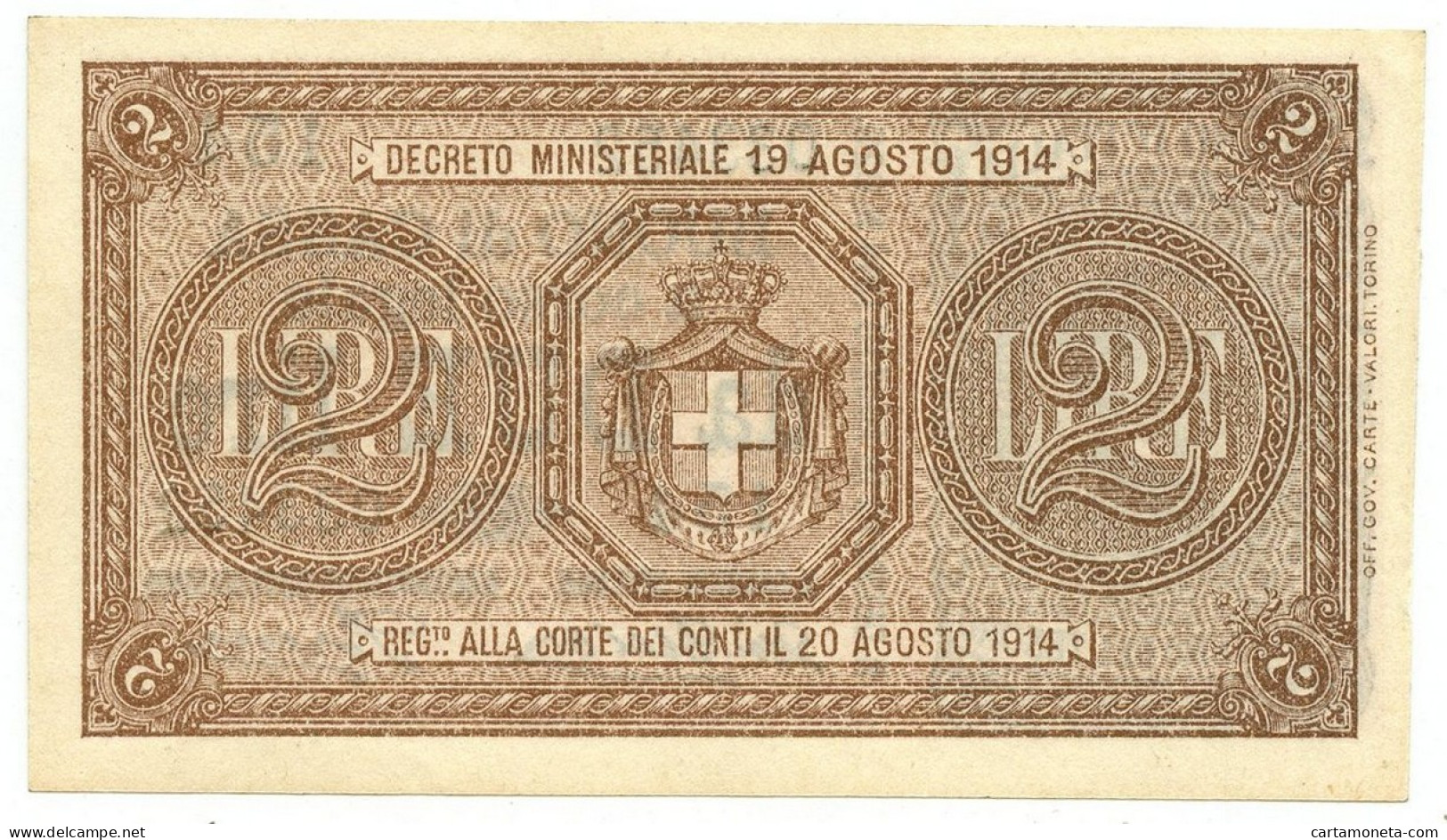 2 LIRE BUONO DI CASSA EFFIGE VITTORIO EMANUELE III 14/03/1920 SUP+ - Regno D'Italia - Altri