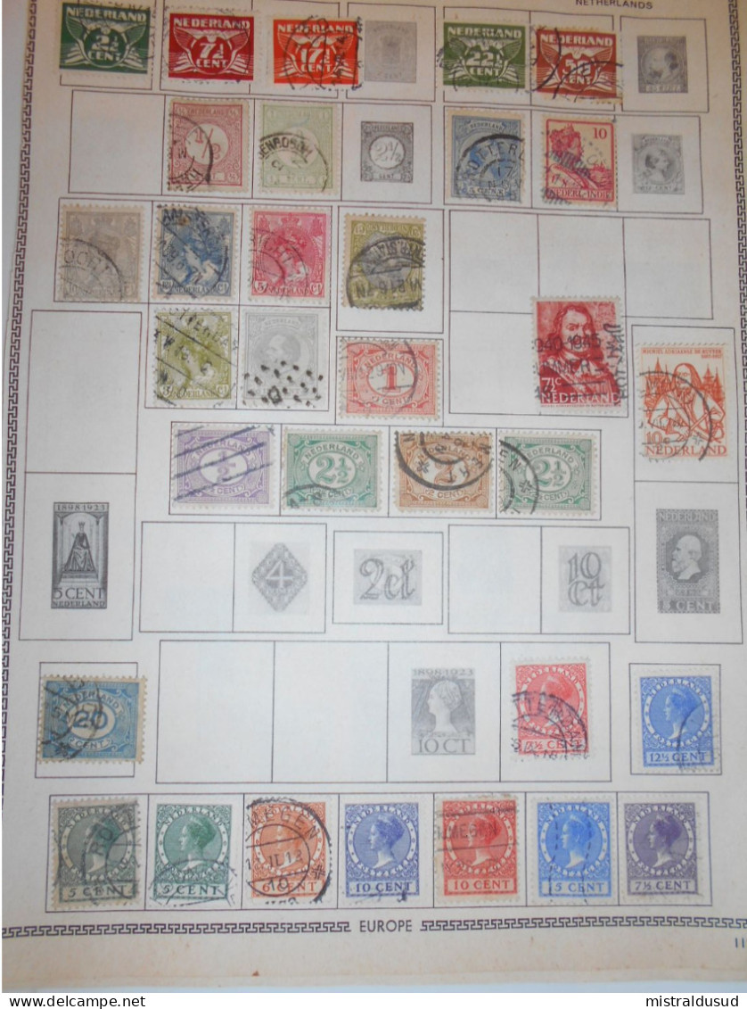 Pays Bas Collection , 100 Timbres Obliteres Sur Pages D Album - Collections