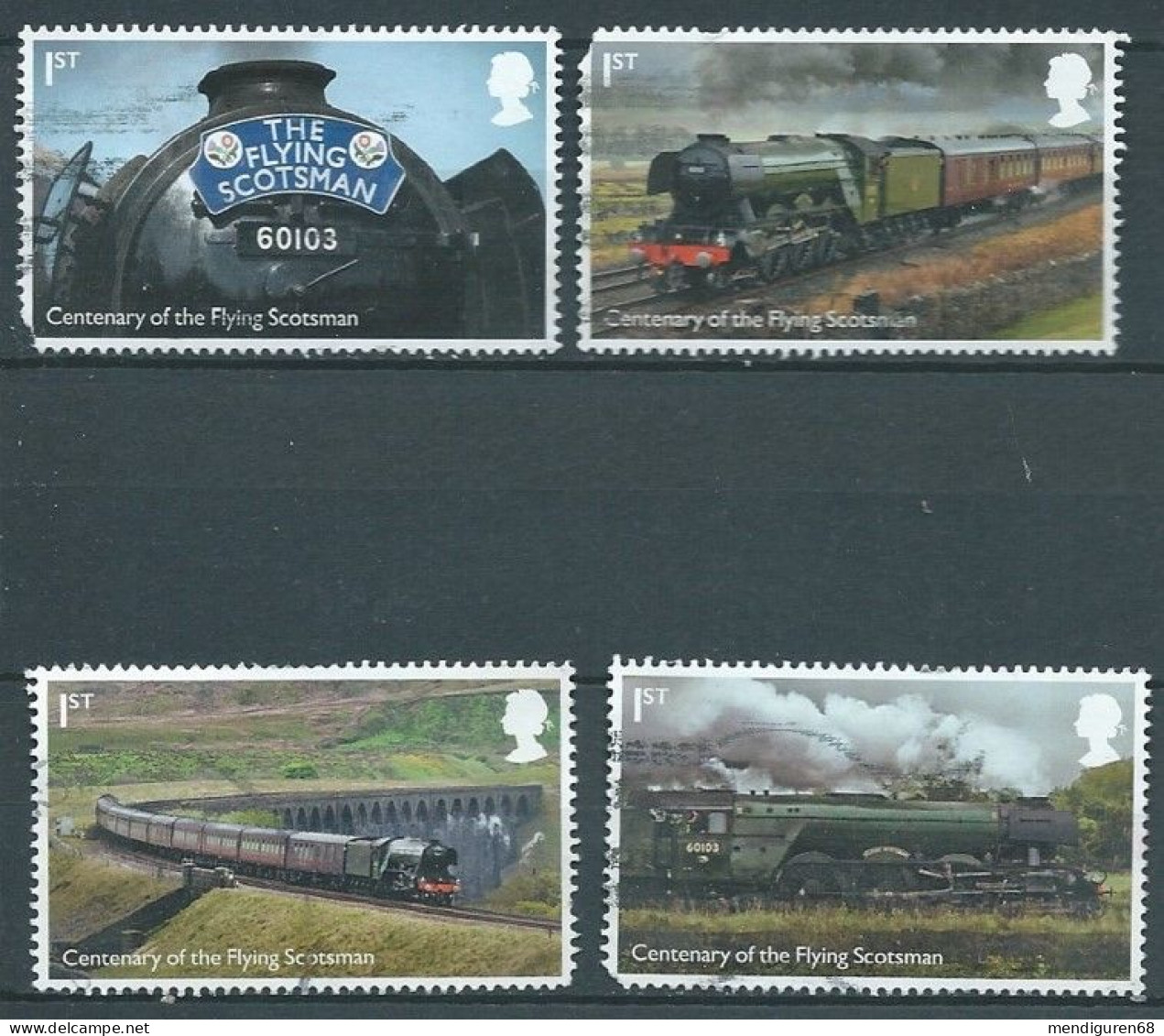 GROSSBRITANNIEN GRANDE BRETAGNE GB 2023 FLYING SCOTSMAN SET 4V USED FALT DENTS SG 4783-6 MI 5144-7 YT 5536-9 SN 4336-9 - Oblitérés