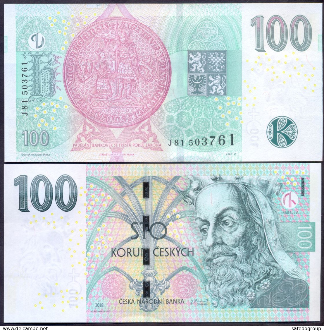 Czech 100 Korun 2018 UNC P- 18 - República Checa