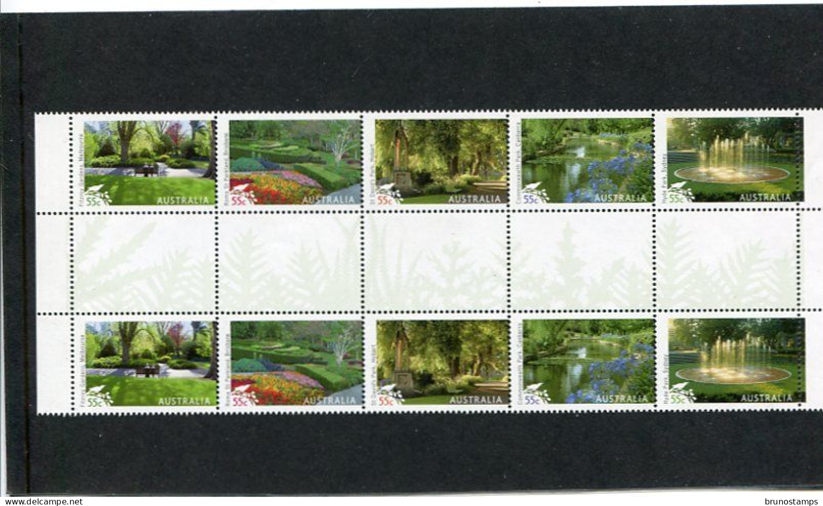 AUSTRALIA - 2009  GARDENS  GUTTER  STRIP  MINT NH - Blocks & Sheetlets