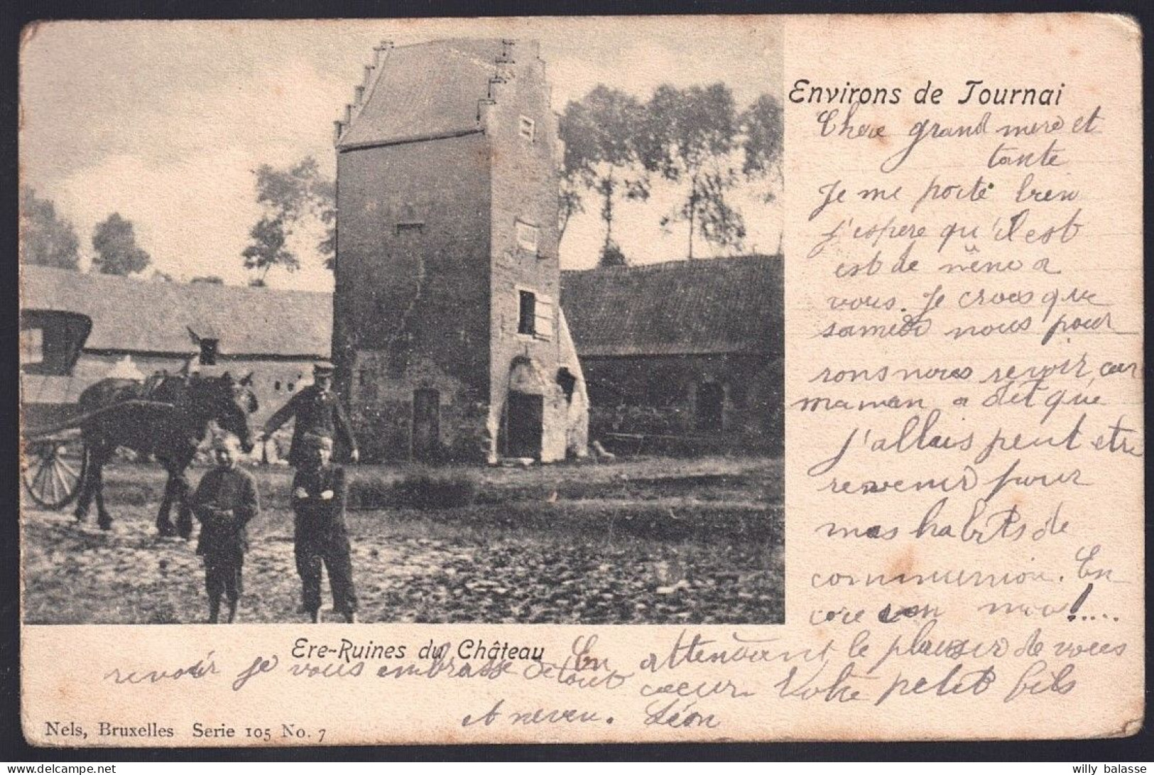 +++ CPA - ERE - Tournai - Ruines Du Château - Attelage Cheval - 1904   // - Tournai