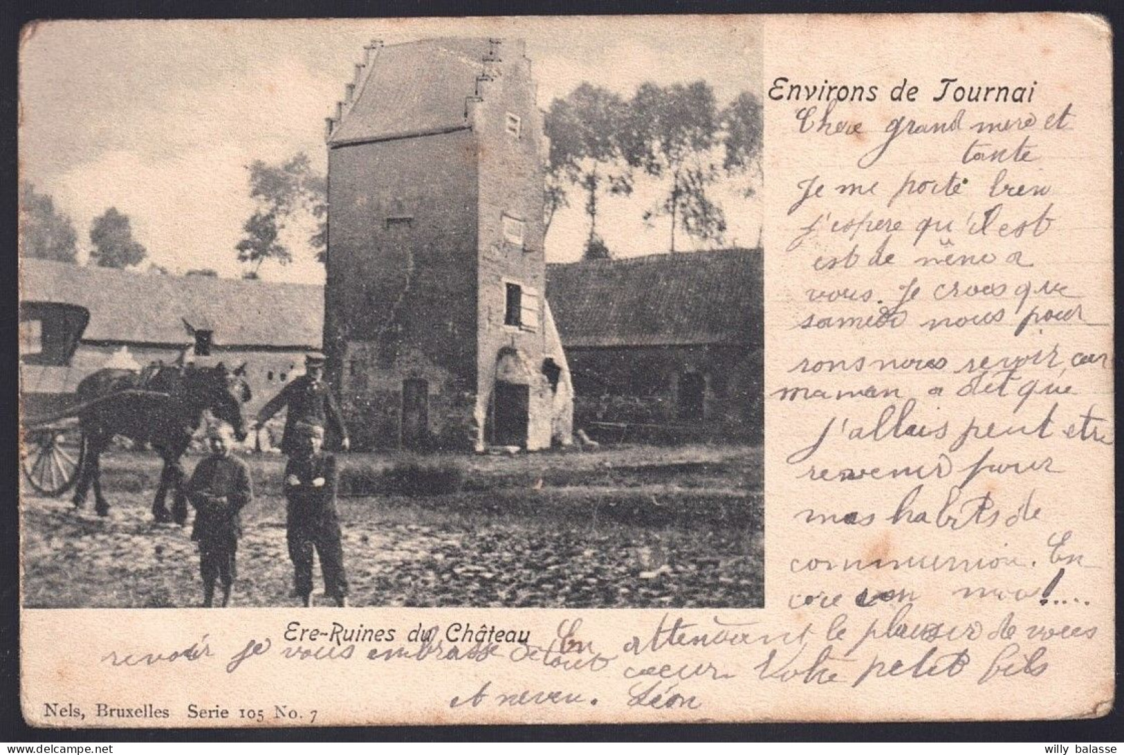 +++ CPA - ERE - Tournai - Ruines Du Château - Attelage Cheval - 1904   // - Doornik