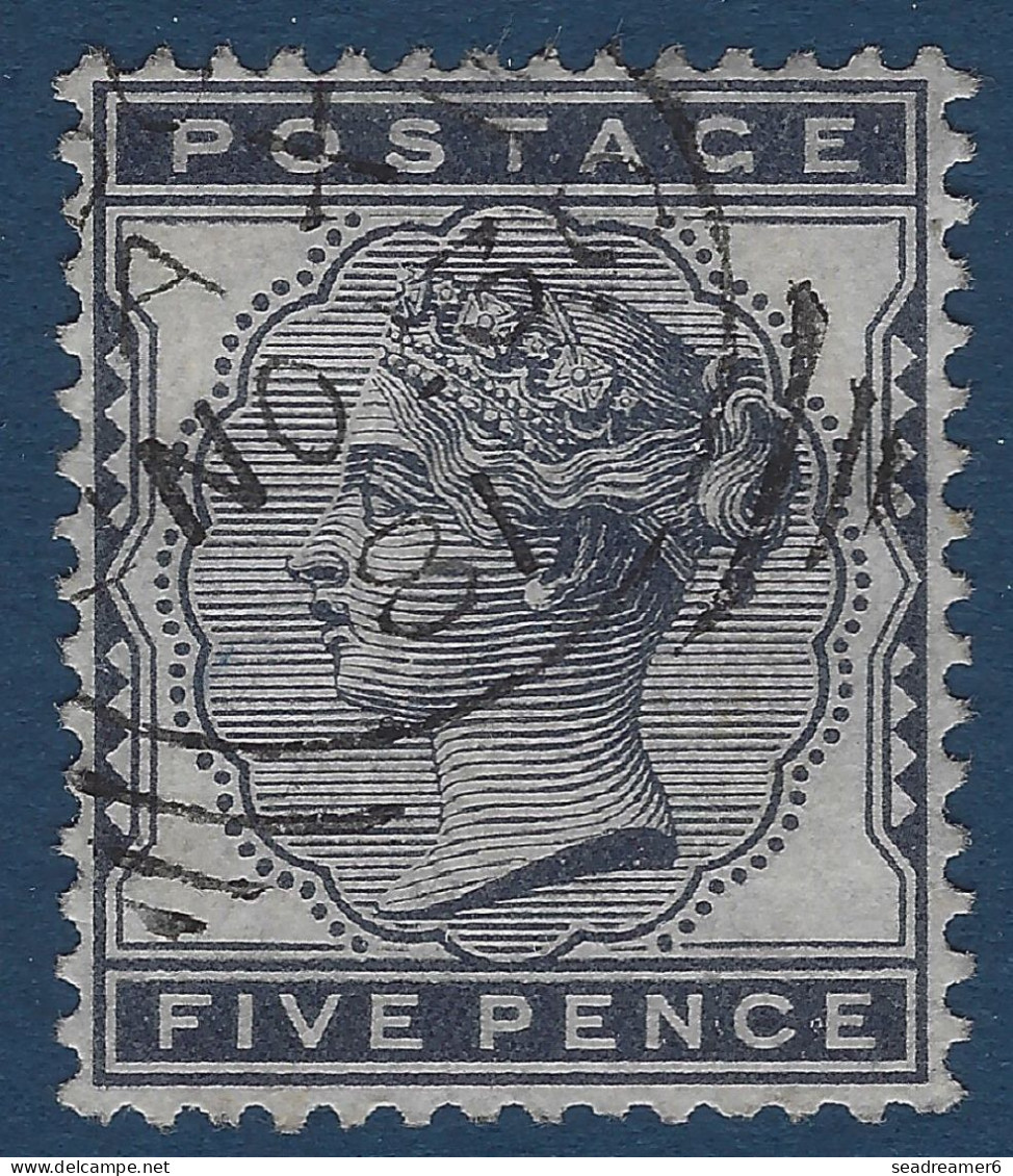 Grande Bretagne N°71 5 Pence Bleu Noir Obltéré Dateur Frais & TTB - Oblitérés