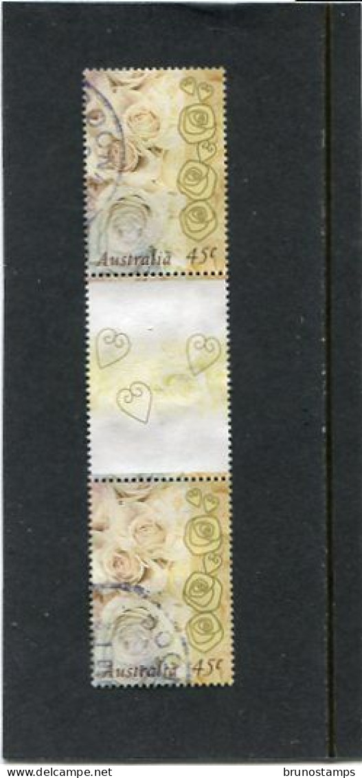 AUSTRALIA - 1998  ST. VALENTINE'S  DAY  GUTTER PAIR  FINE USED - Blocks & Sheetlets