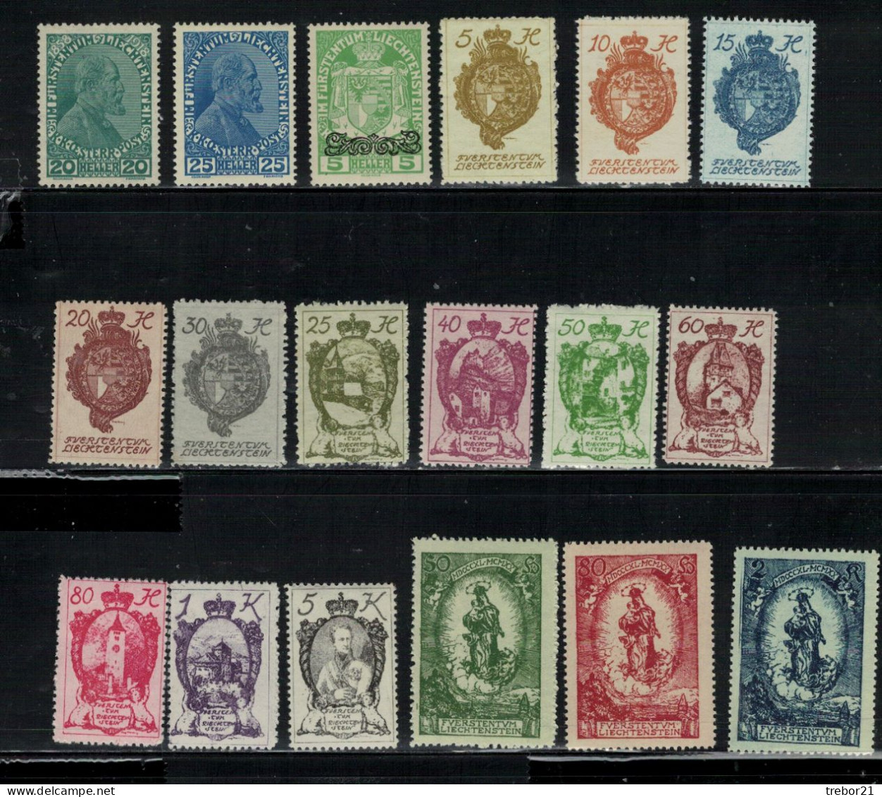 LIECHTENSTEIN - N° Yvert 8+9+11+26/29+30/35+37+40/42- Cote 19,30 € - Collections