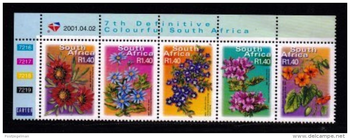 RSA, 2001, MNH Stamps In Control Blocks, MI 1358-1362, Definitive's,  X759 - Neufs
