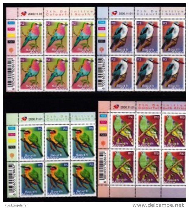 RSA, 2001, MNH Stamps In Control Blocks, MI 1312=1319, Birds,  X762 - Unused Stamps