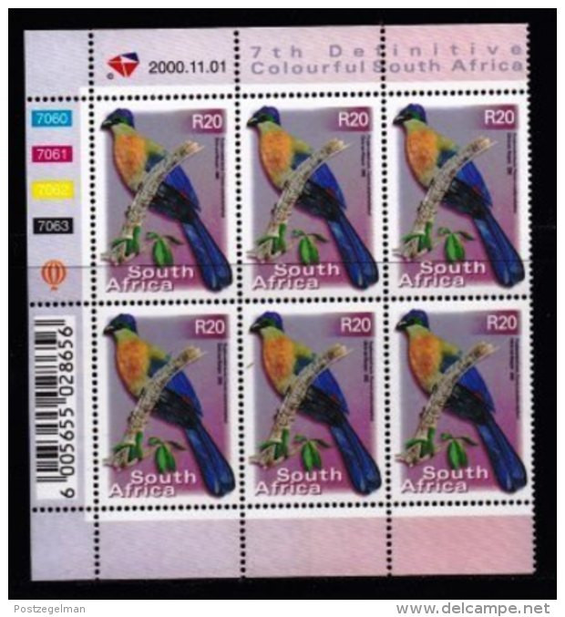 RSA, 2001, MNH Stamps In Control Blocks, MI 1312=1319, Birds,  X762 - Neufs