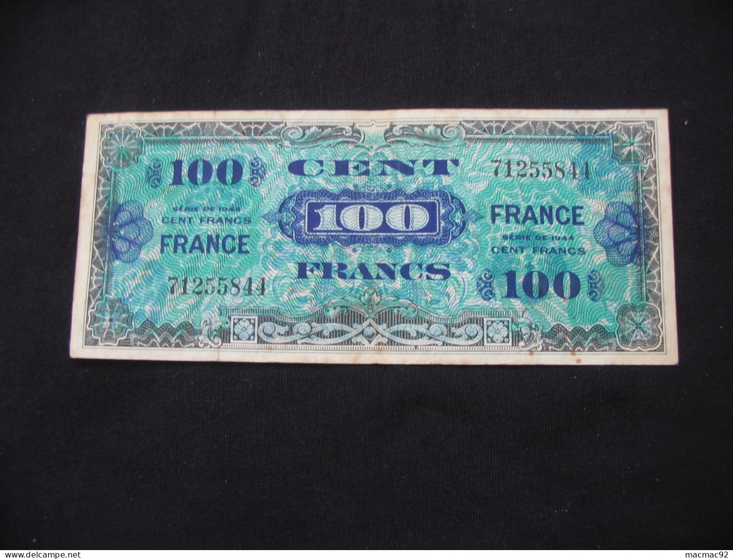 Billet De Débarquement - 100 Cents Francs  FRANCE 1944 - Sans Série   **** EN ACHAT IMMEDIAT **** - 1944 Vlag/Frankrijk