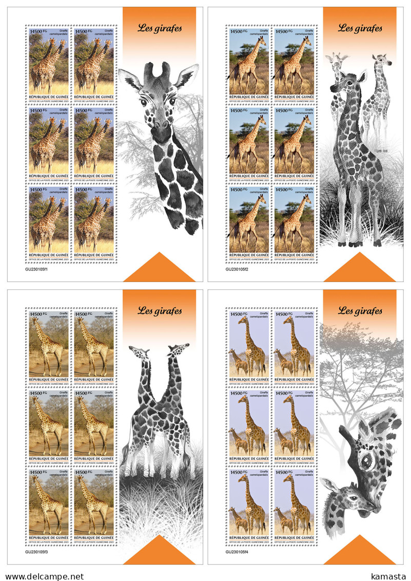Guinea  2023 Giraffes. (105f) OFFICIAL ISSUE - Giraffes