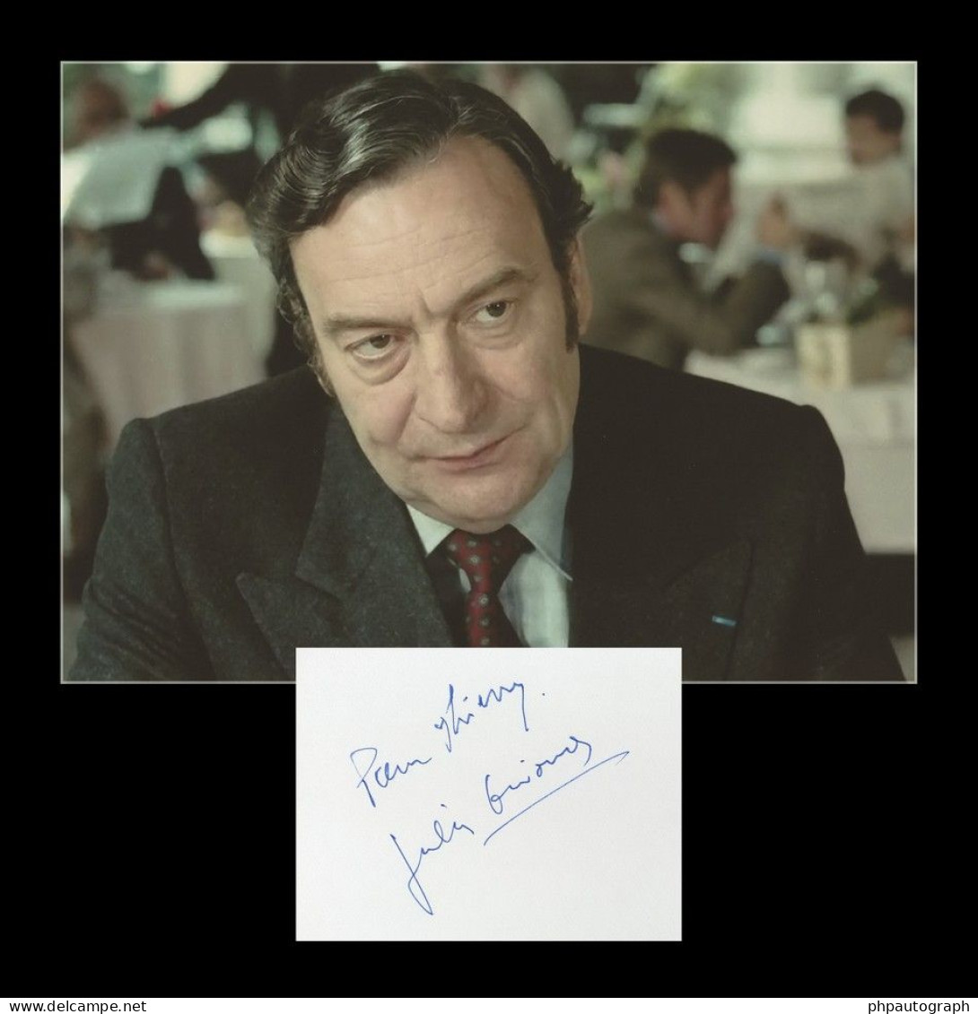 Julien Guiomar (1928-2010) - Acteur - Rare Page Dédicacée + Photo - 1987 - Acteurs & Comédiens