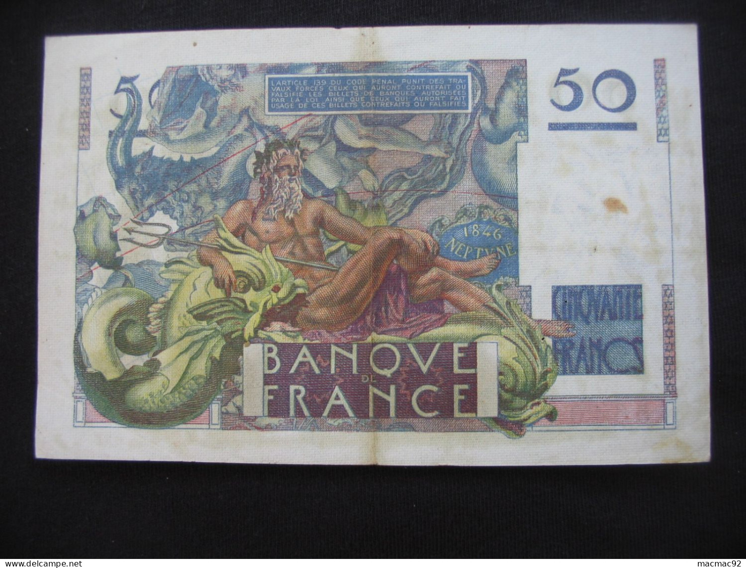 50 Cinquante  Francs LE VERRIER - 28-3-1946   **** EN ACHAT IMMEDIAT **** - 50 F 1946-1951 ''Le Verrier''