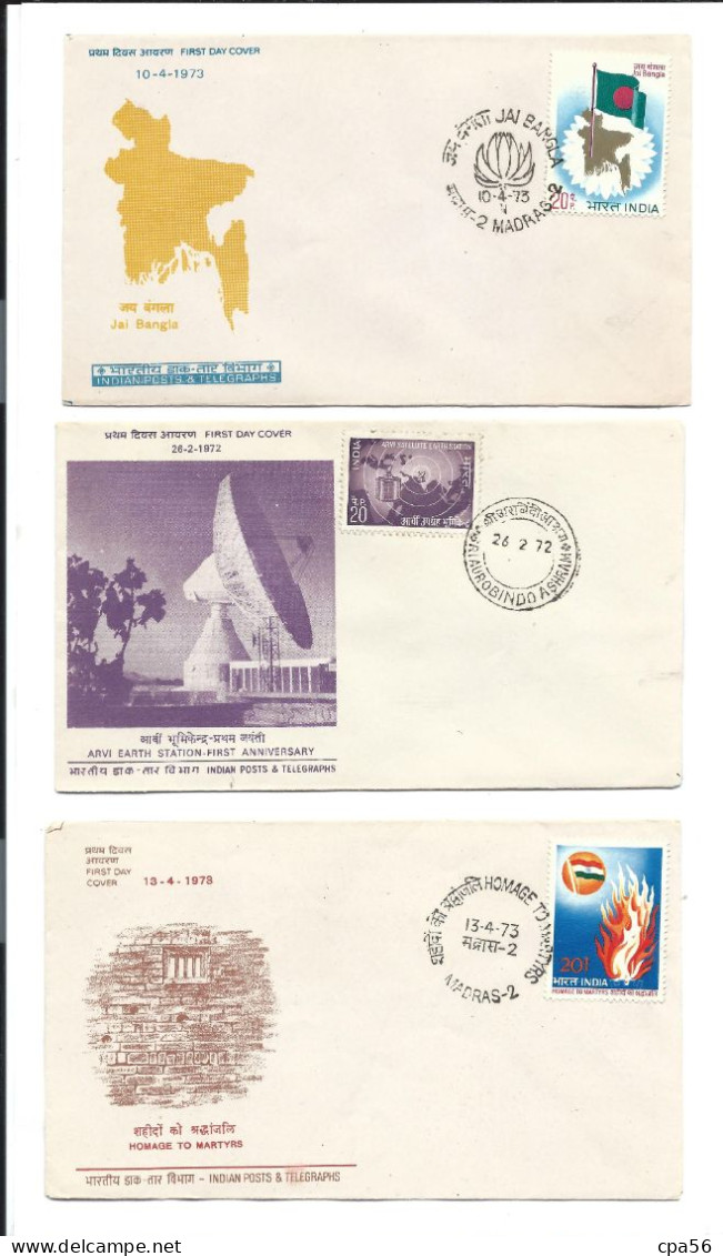 INDIA - 45 FDC - Covers & Documents