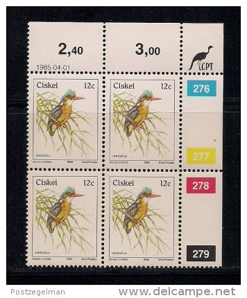 CISKEI, 1985, MNH Control Block Stamps,Definitive 12 Cent Bird, M 74 - Ciskei