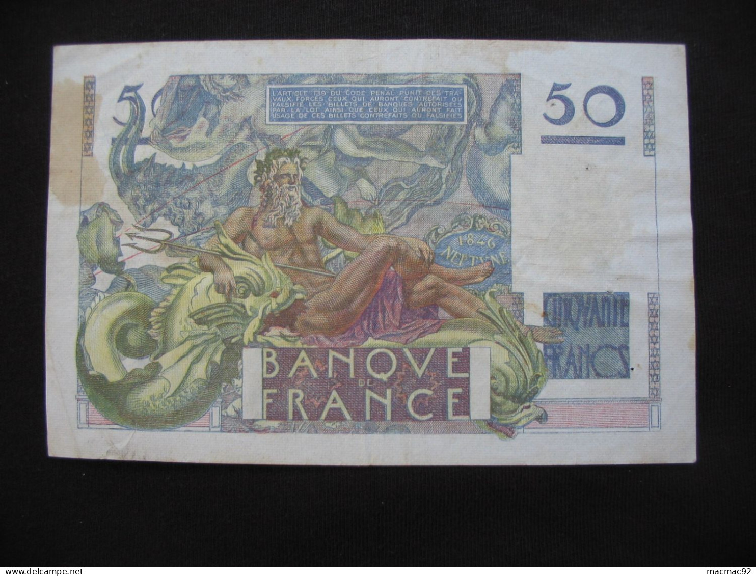 50 Cinquante  Francs LE VERRIER - 24-8-1950   **** EN ACHAT IMMEDIAT **** - 50 F 1946-1951 ''Le Verrier''