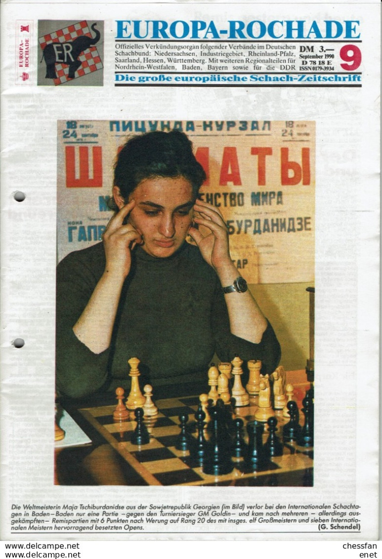 Schach Chess Ajedrez échecs - Europa-Rochade -Nr 9 / 1990 - Deportes