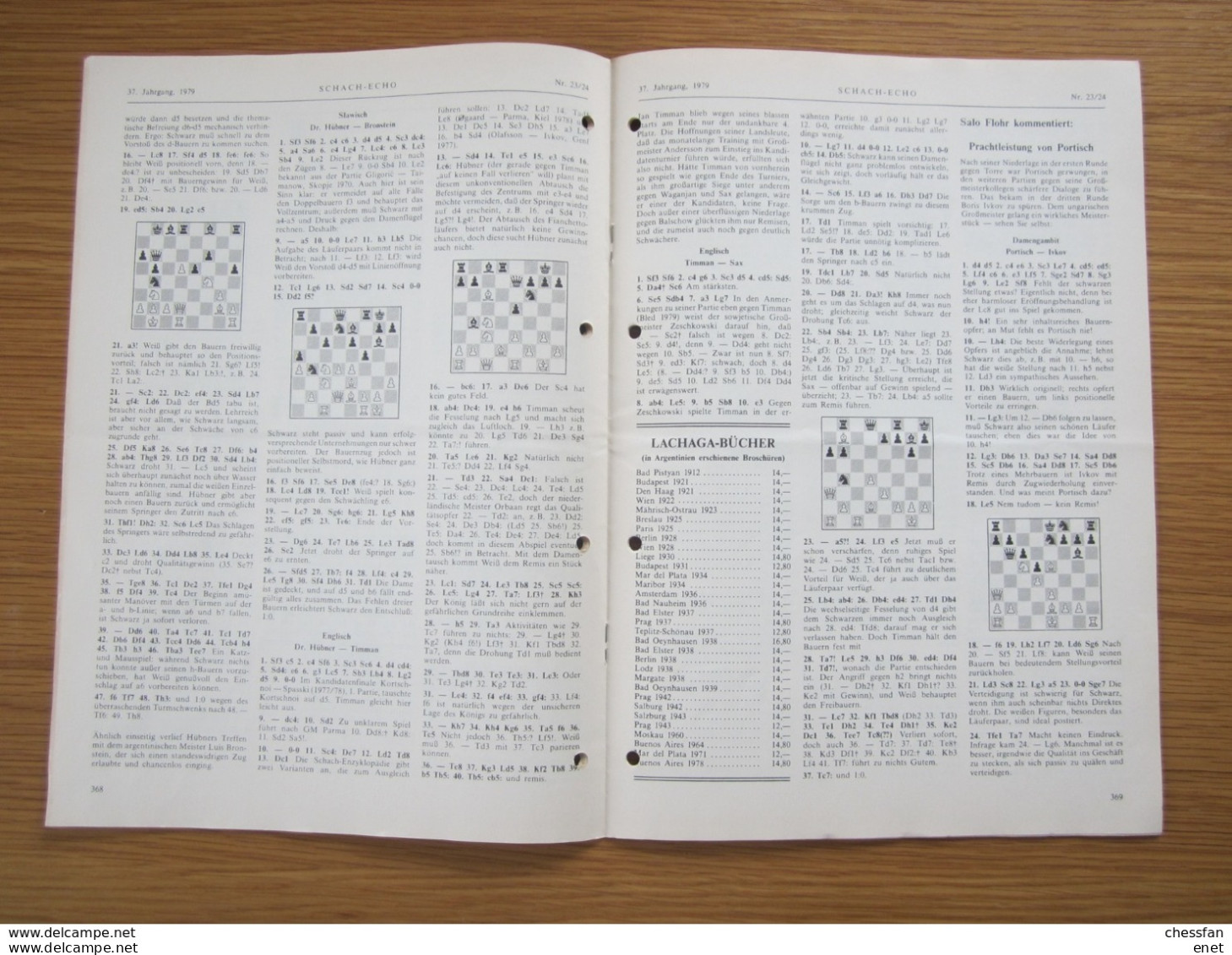 Schach Chess Ajedrez échecs - Schach-Echo -Nr 23 / 1979 - Sport