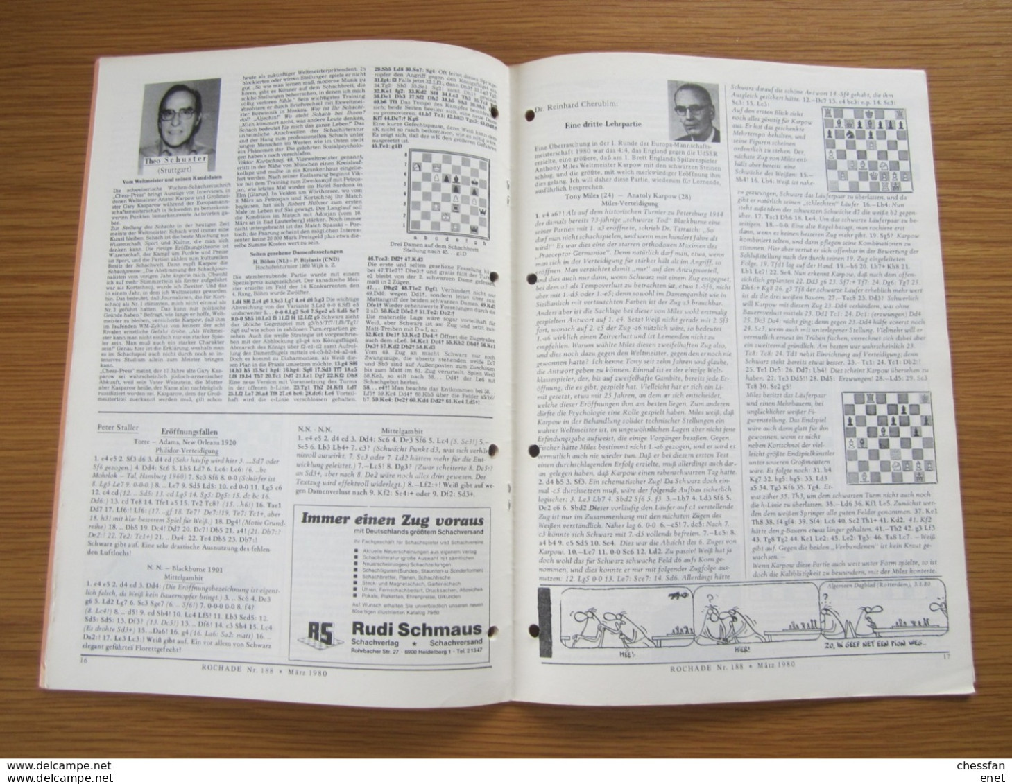 Schach Chess Ajedrez échecs - Rochade -Nr 188 / 1980 - Deportes