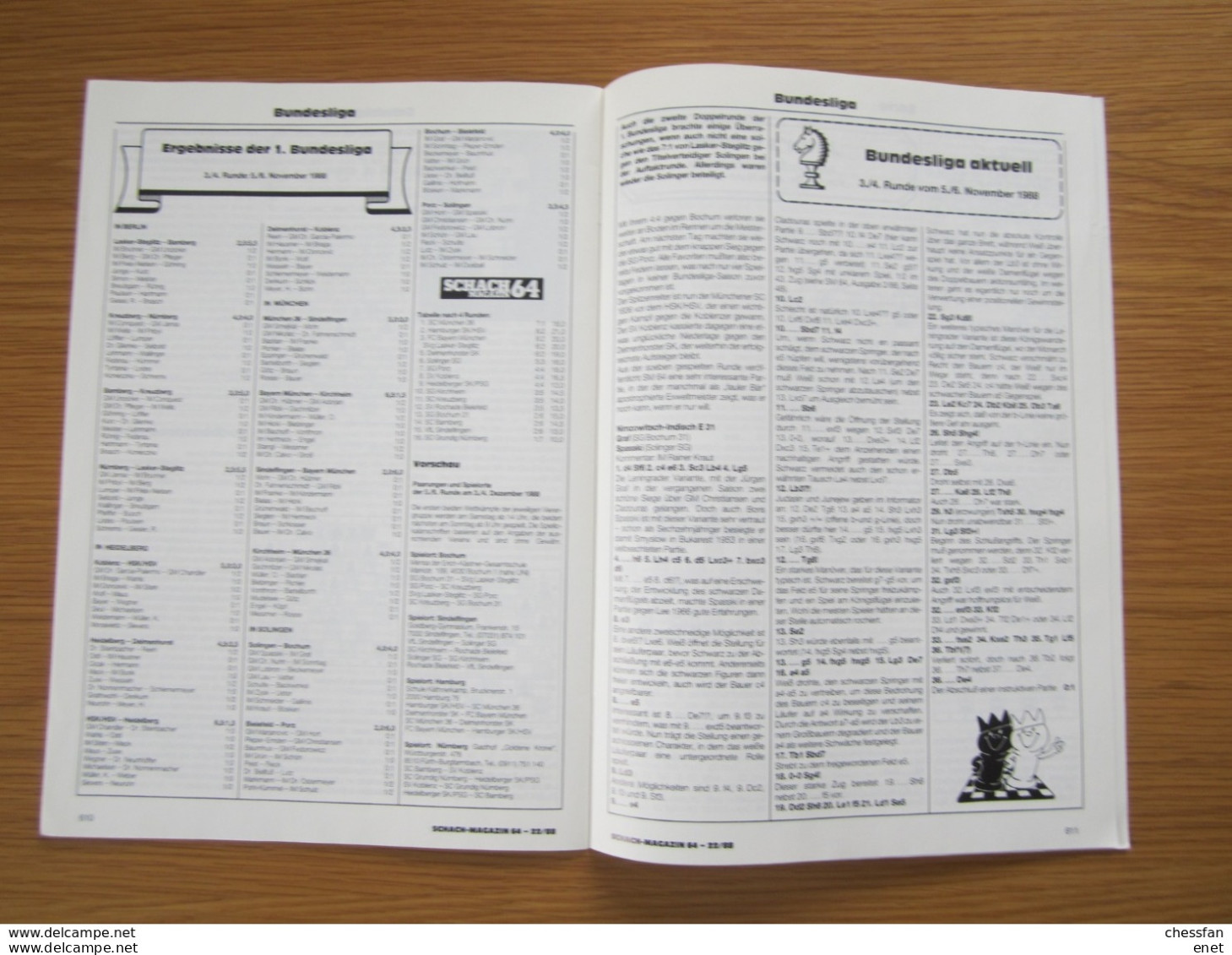 Schach Chess Ajedrez échecs - Schach Magazine - Nr 22 / 1988 - Sport