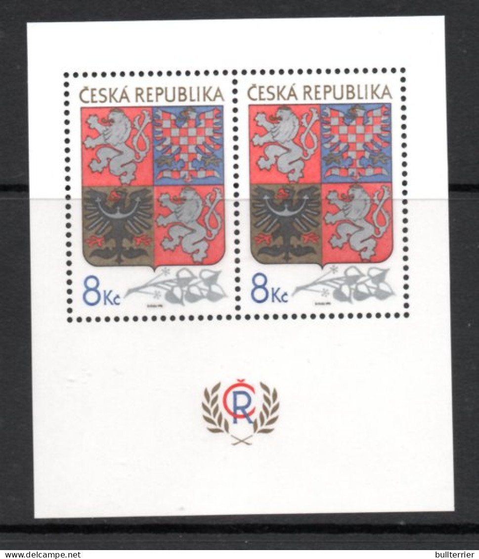 CZECH REPULIC - 1993-  STATE ARMS SOUVENIR SHEET   MINT NEVER HINGED, SG CAT £6 - Unused Stamps