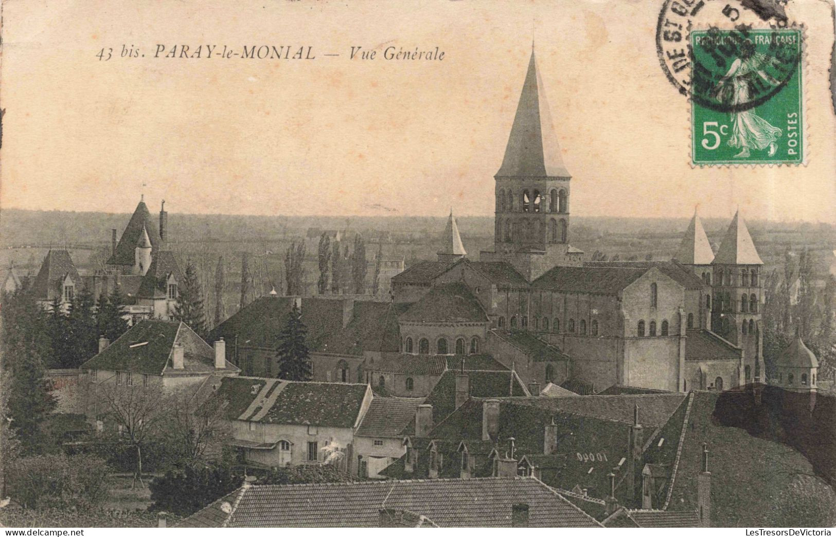 FRANCE - Paray-le-Monial - Vue Générale - Eglise - Clocher - Ville - Carte Postale Ancienne - Paray Le Monial