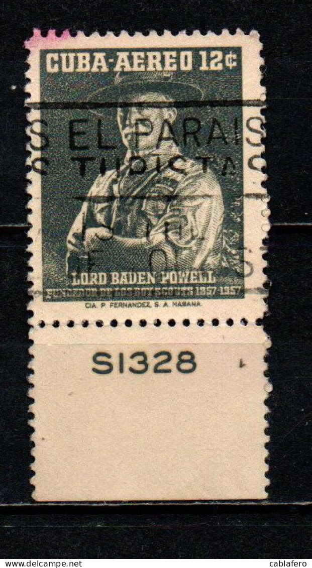 CUBA - 1957 - Centenary Of The Birth Of Lord Baden-Powell, Founder Of The Boy Scouts - USATO - Poste Aérienne