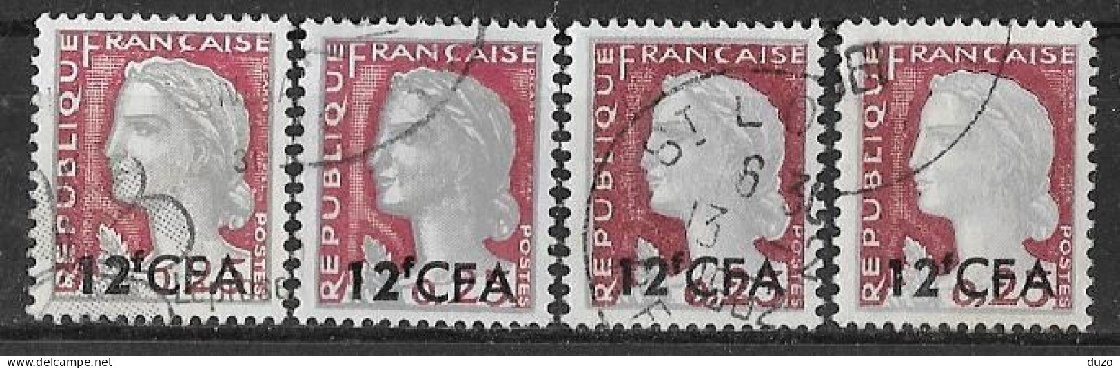 Réunion 1961/65 - Marianne De Decaris CFA Variétés 4 Nuances - Y&T N° 350 Oblitérés - Usati