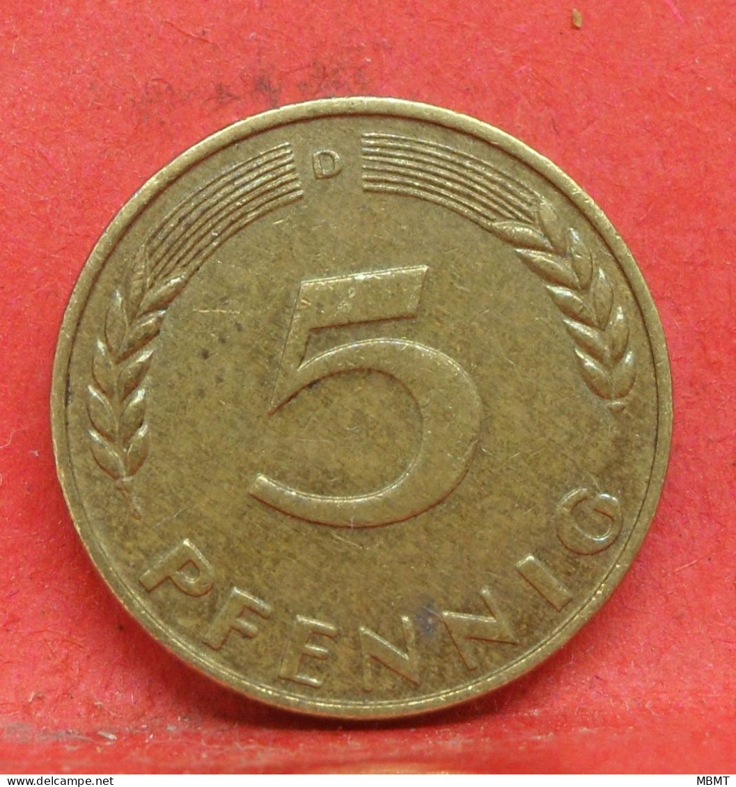 5 Pfennig 1968 D - TTB - Pièce Monnaie Allemagne - Article N°1456 - 5 Pfennig